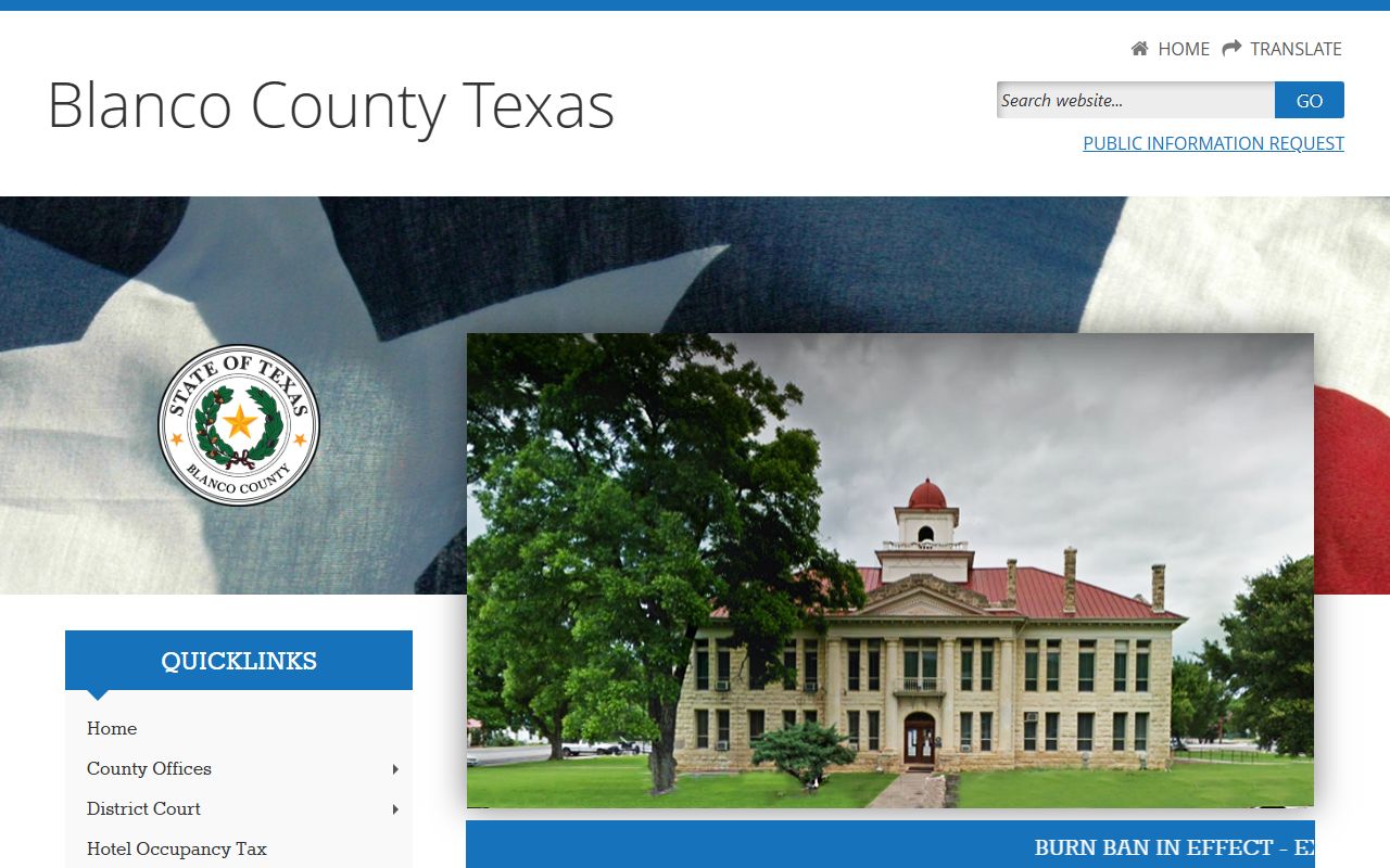 Blanco County official website criminal records