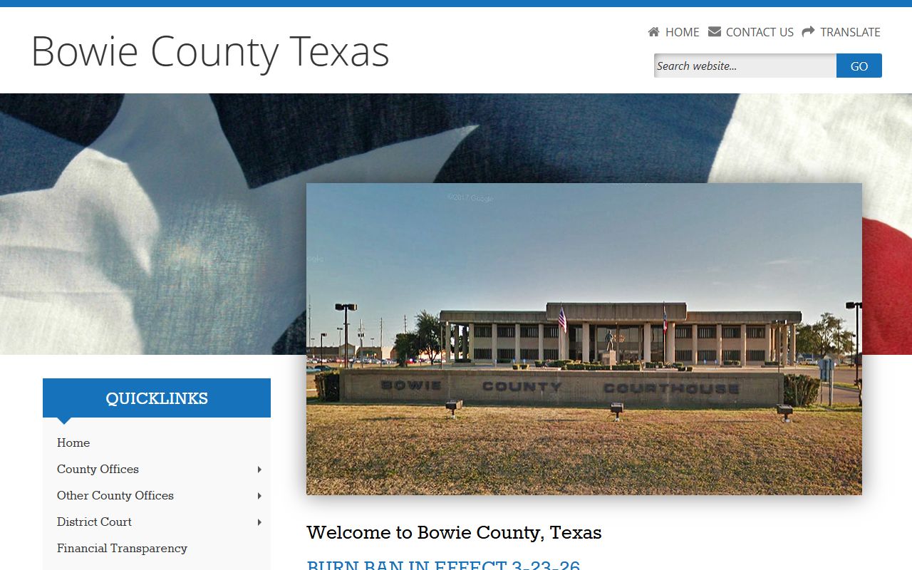 Bowie County official website criminal records