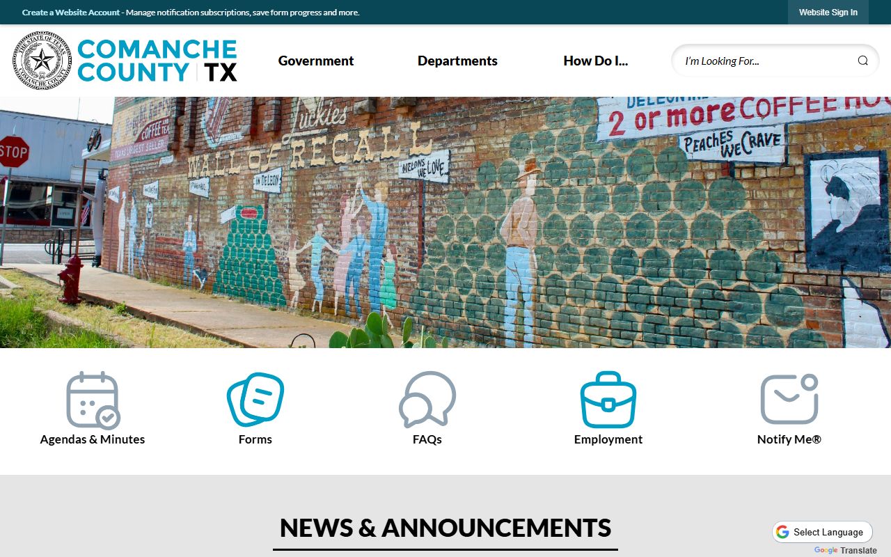 Comanche County official website criminal records