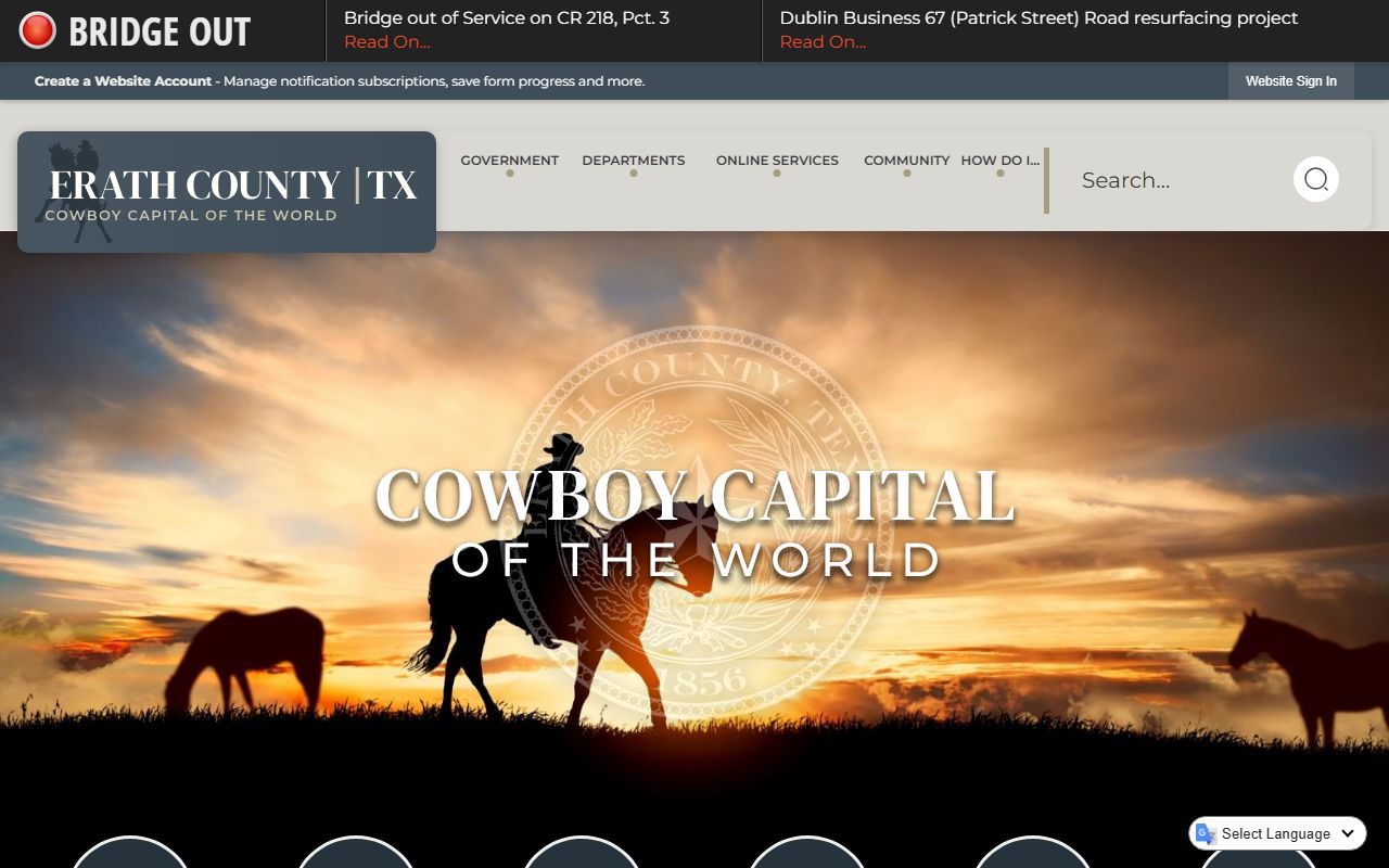 Erath County official website