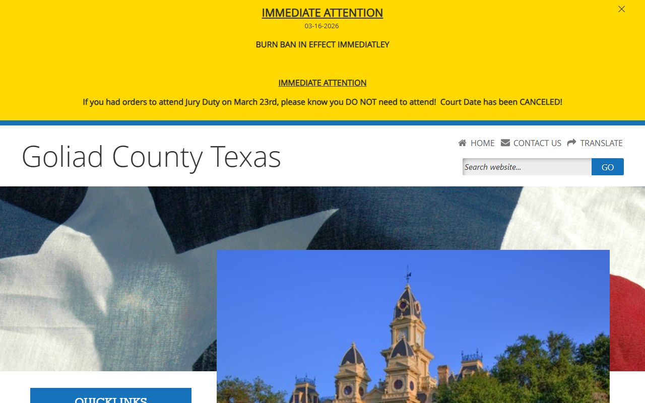 Goliad County official website criminal records