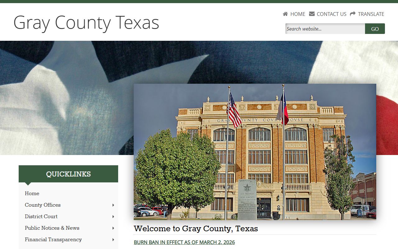 Gray County official website criminal records