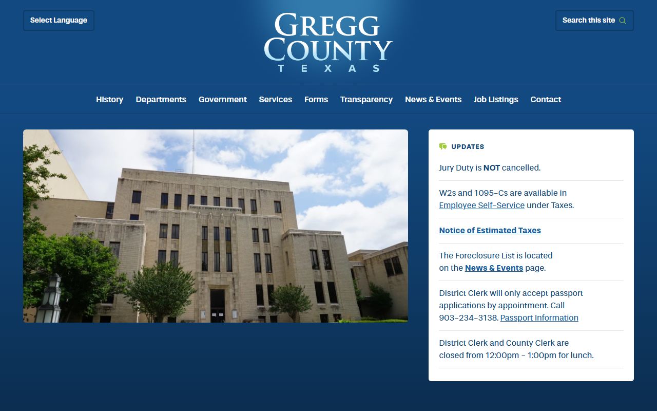Gregg County official website criminal records