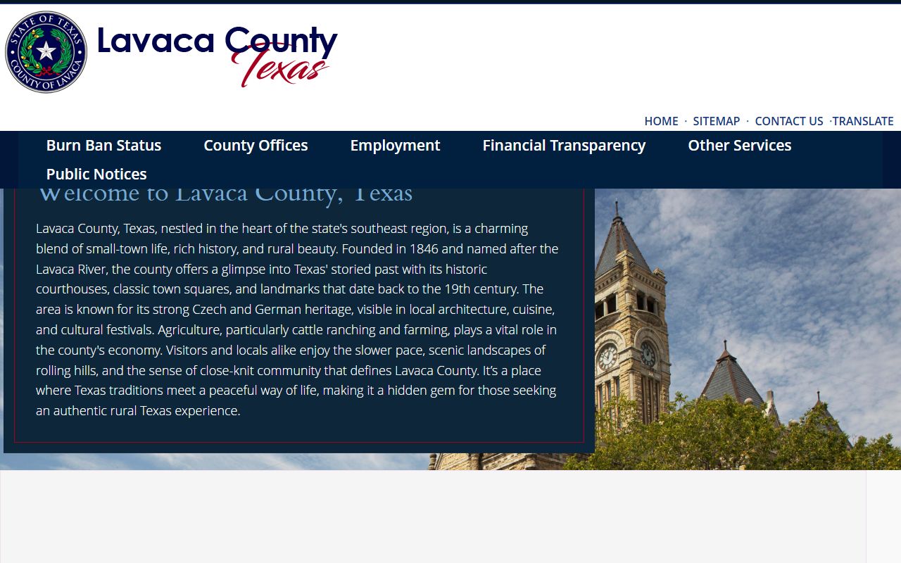Lavaca County official website criminal records