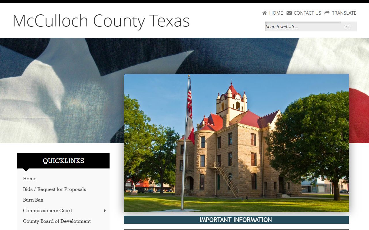 McCulloch County official website criminal records