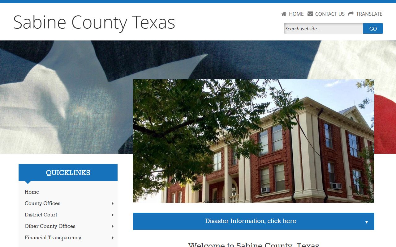 Sabine County official website criminal records