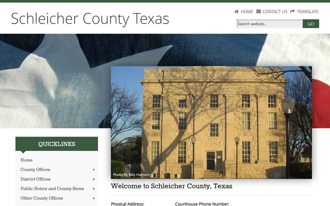Schleicher County official website criminal records
