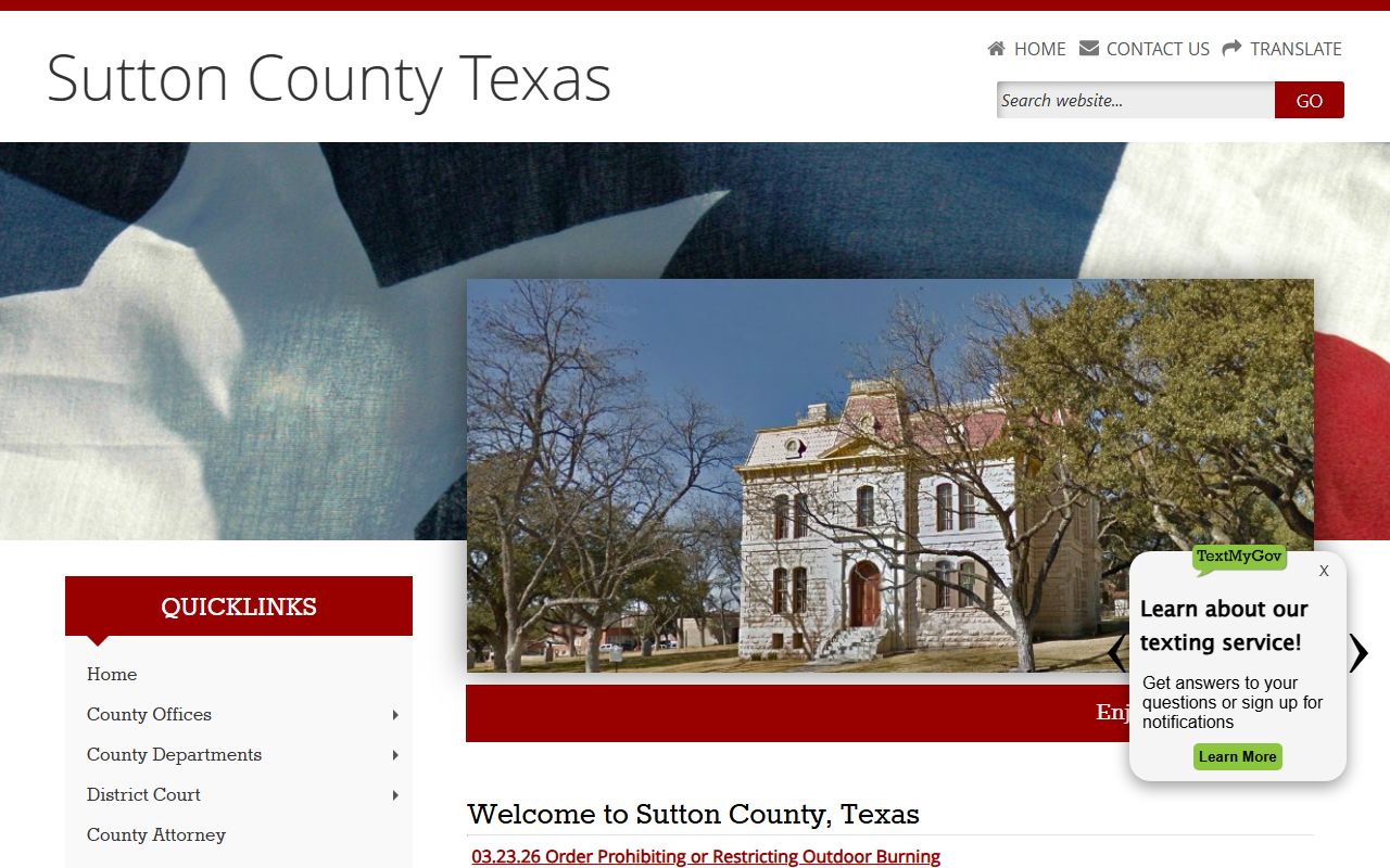 Sutton County official website criminal records