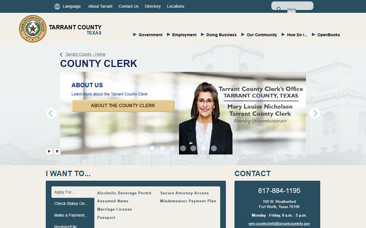Tarrant County Clerk criminal records