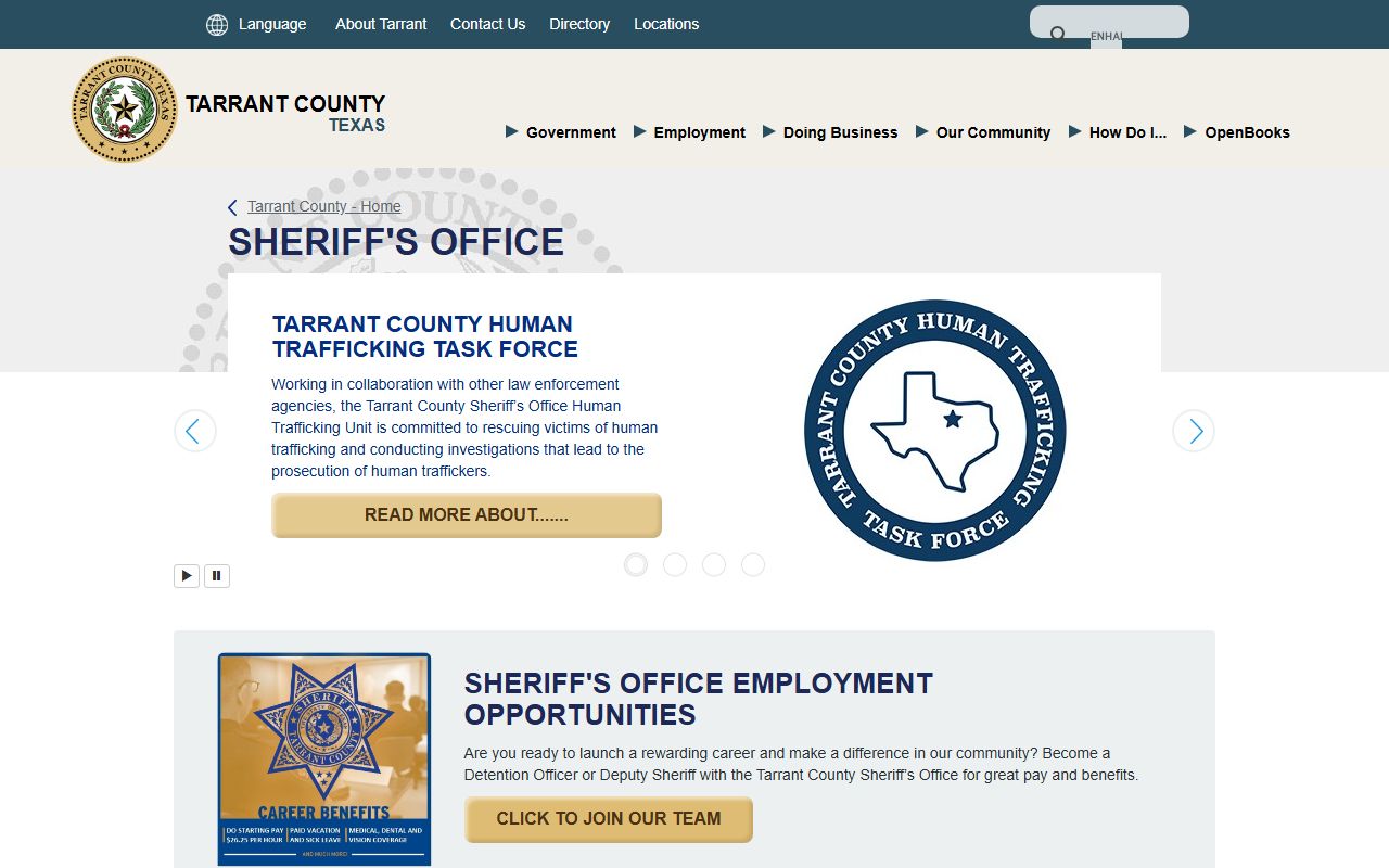 Tarrant County Sheriff's Office criminal records