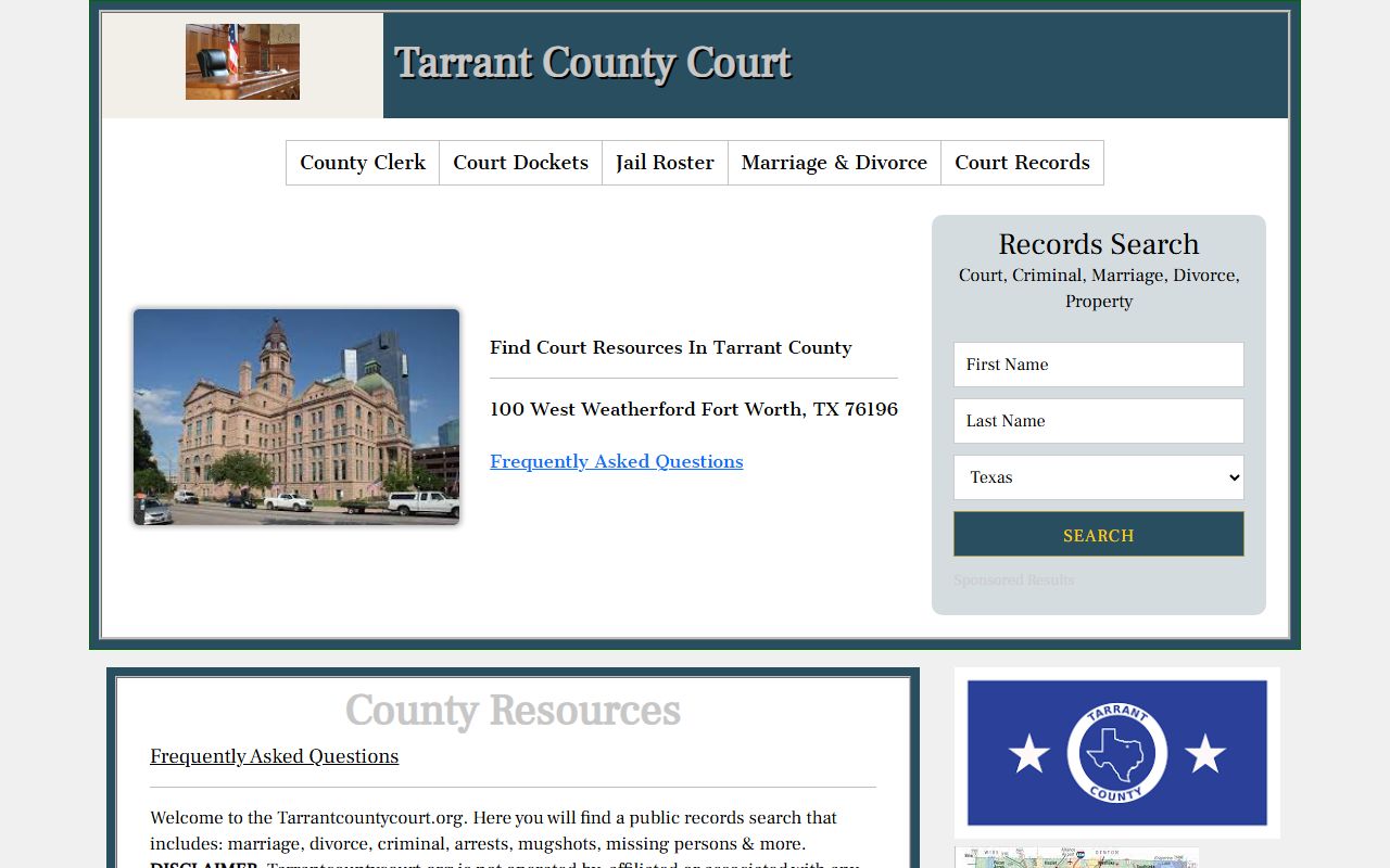 Tarrant County court records portal