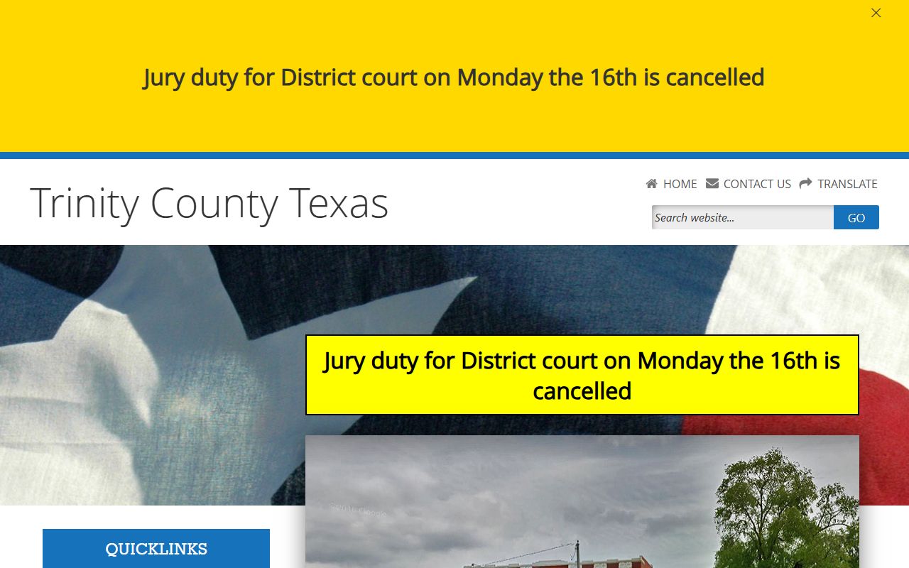 Trinity County official website criminal records