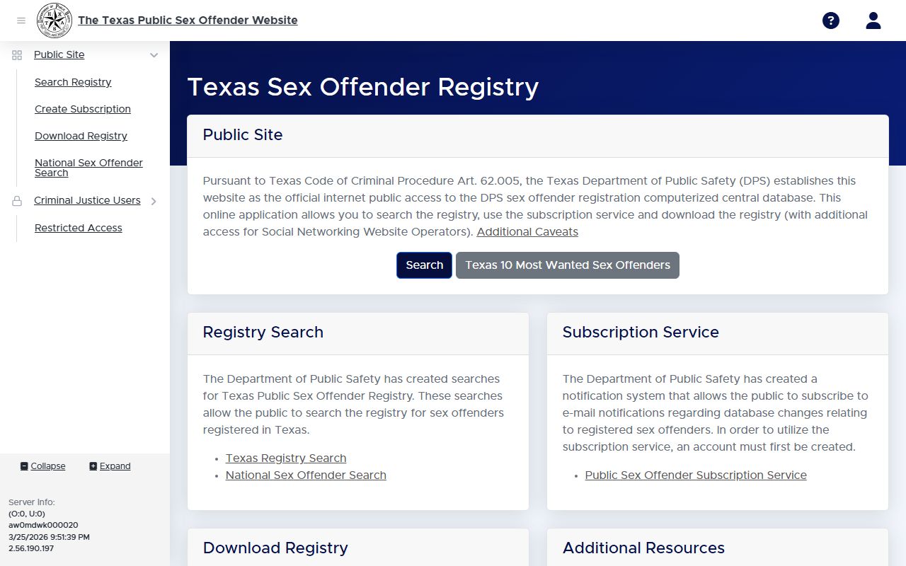 Texas DPS Sex Offender Registry - Texas Criminal Records